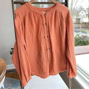 NWT Free People Burnt Orange Long Sleeve Top Size XS